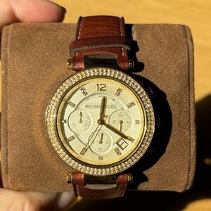 Michael Kors brown leather women’s watch